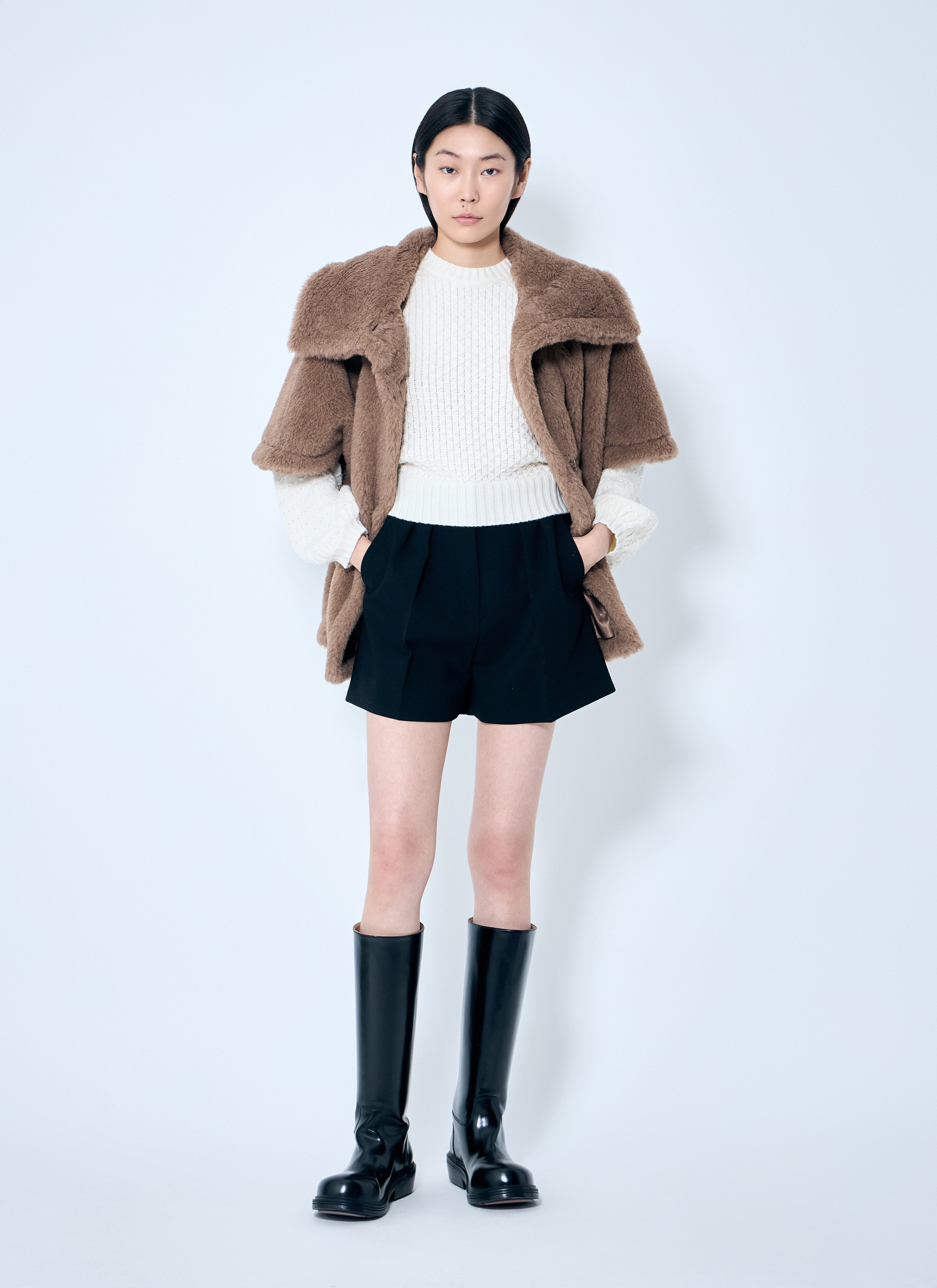 Max Mara Women Wool Canvas Shorts - 2