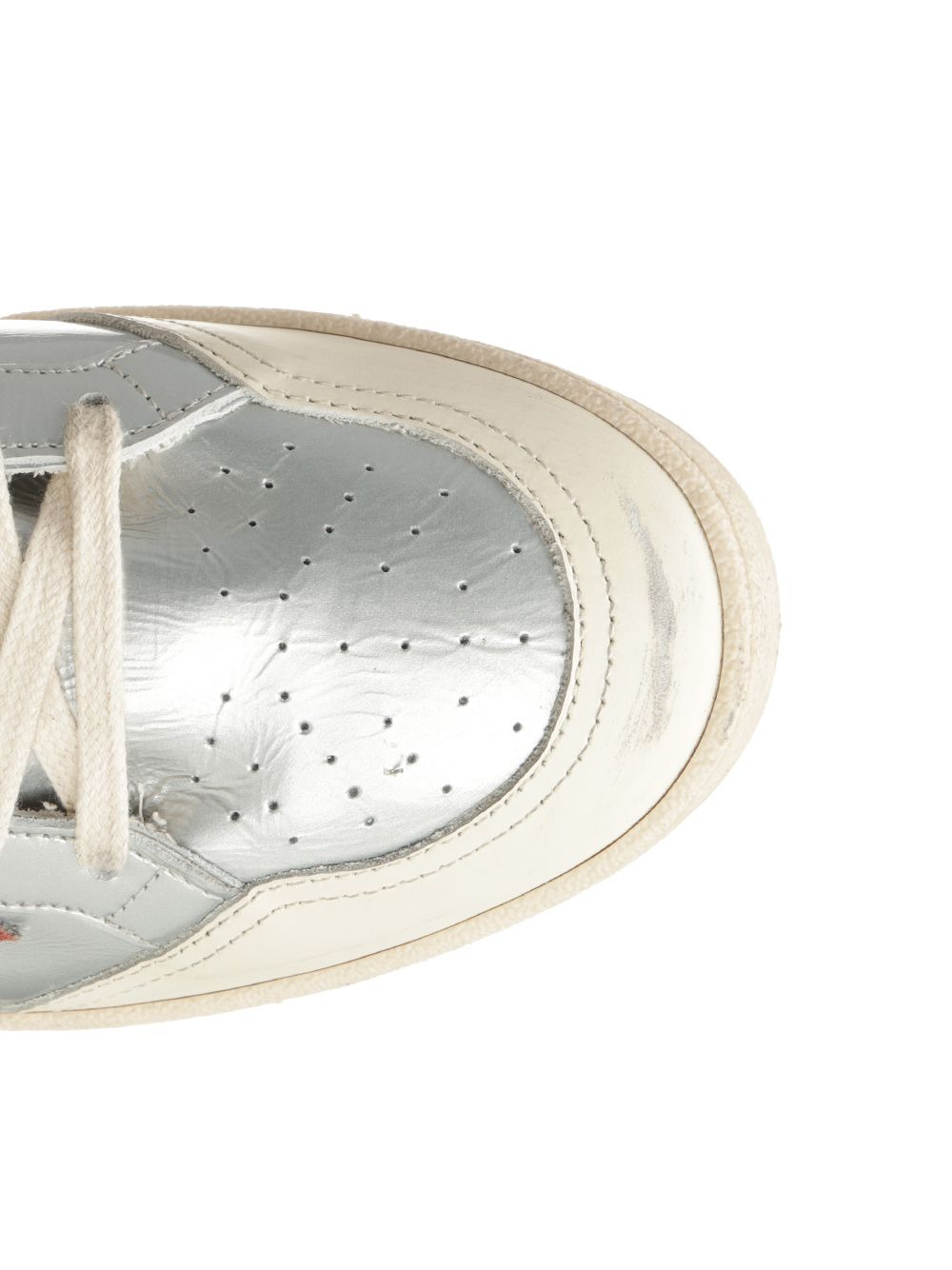 Ballstar Suede Leather Upper Toe And Spur Suede Star Horsy Heel Sneakers Silver - 4