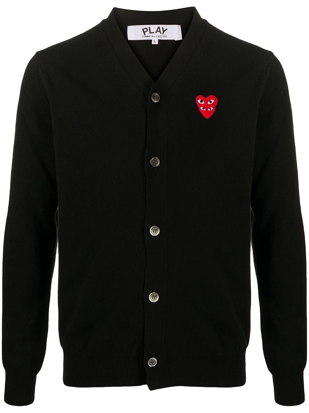 heart logo button-down cardigan - 1