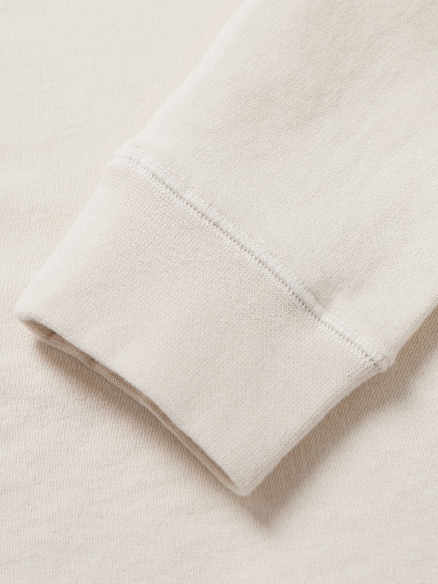 Cotton-Jersey Half-Zip Sweatshirt Beige - 5