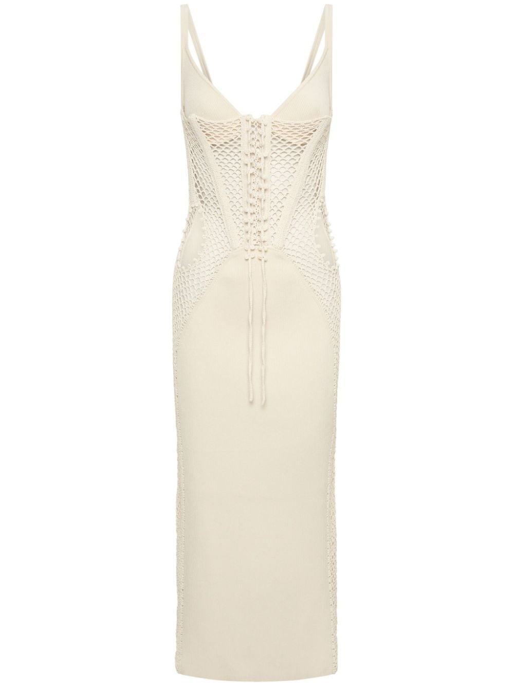 Coral crochet dress - 1