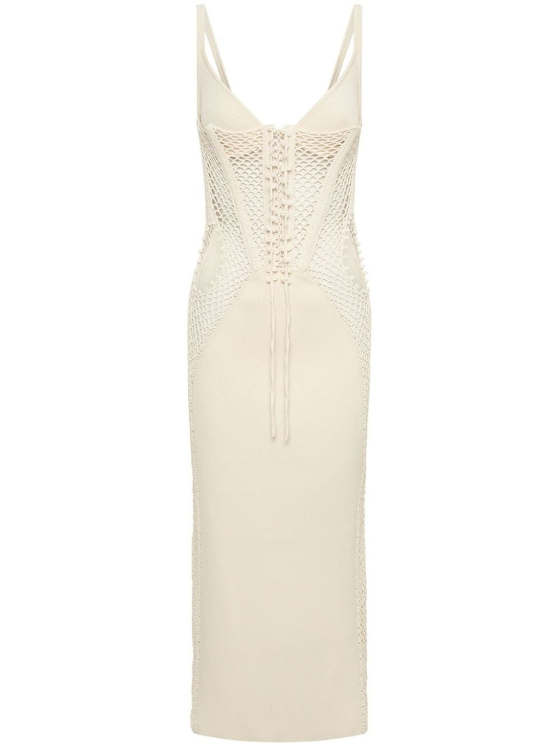 Coral crochet dress 1