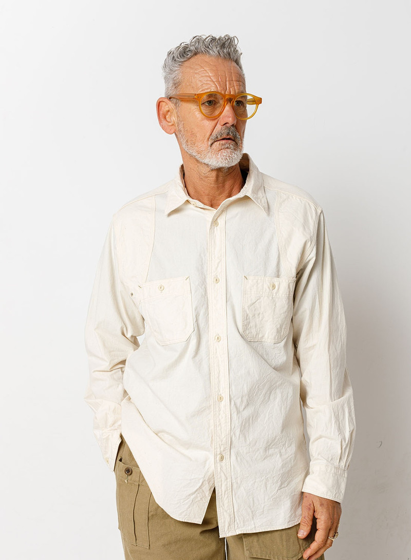 Nigel Cabourn New Medical Shirt in Ivory outlook