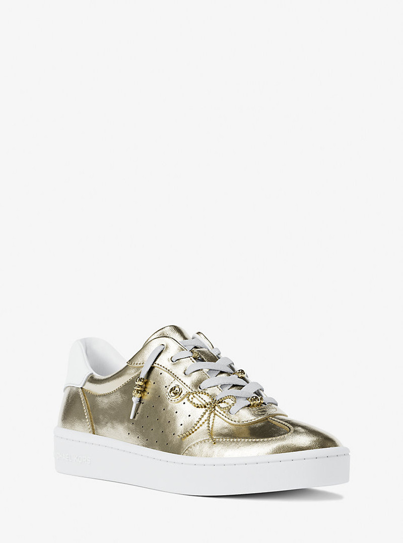Scotty Embellished Metallic Leather Sneaker 1