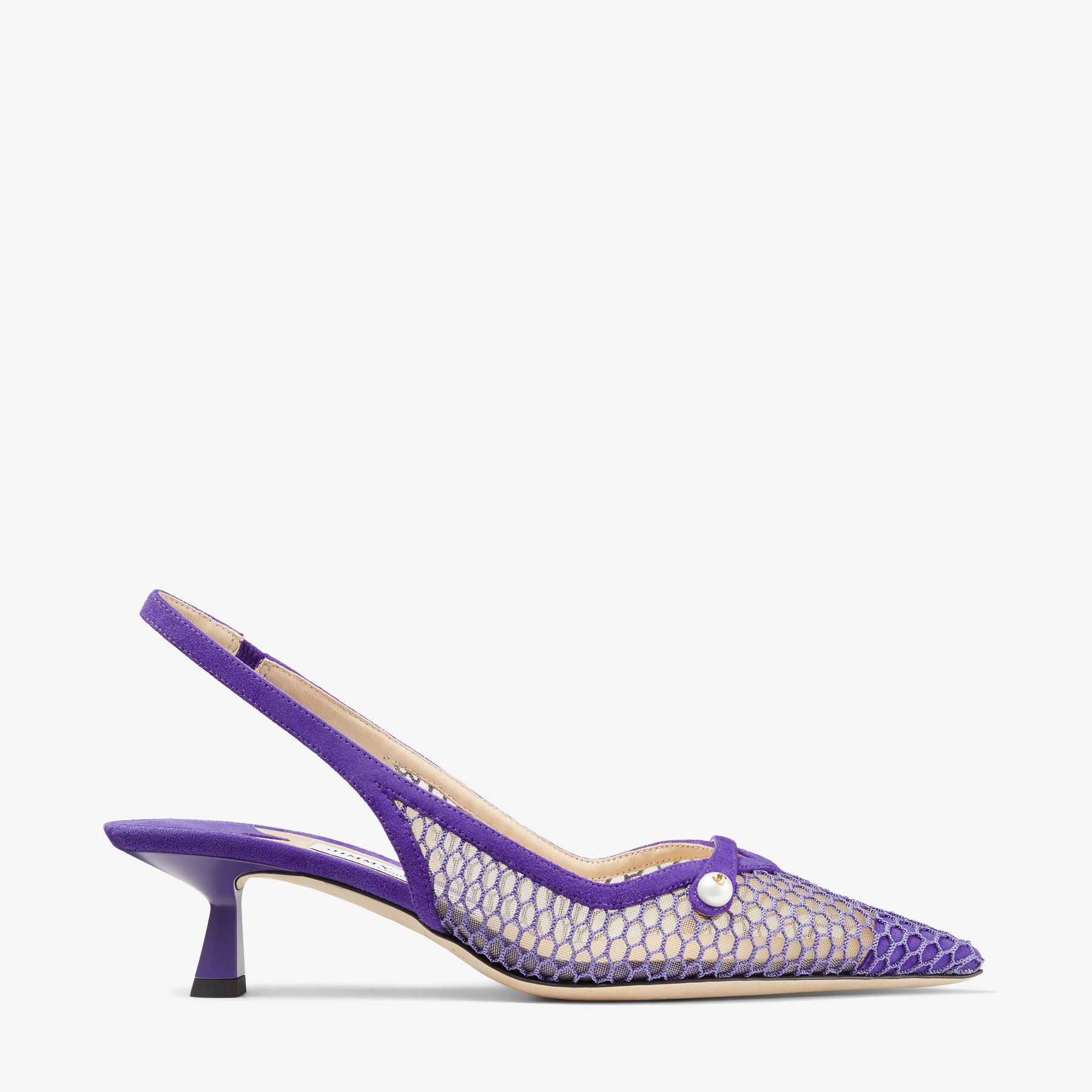 Amita 45
Purple Fishnet and Mesh Sling Back Pumps - 1