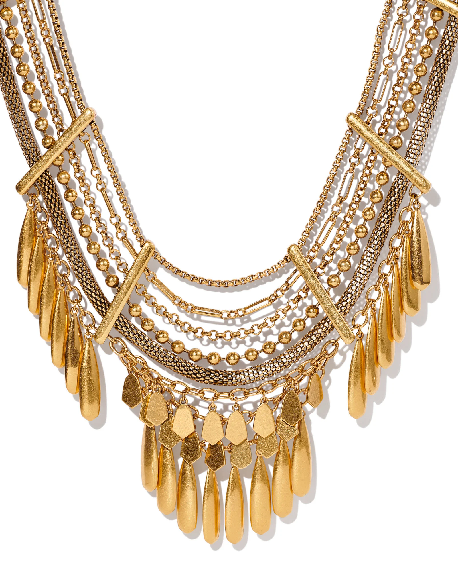Sydney Statement Necklace in Vintage Gold - 1