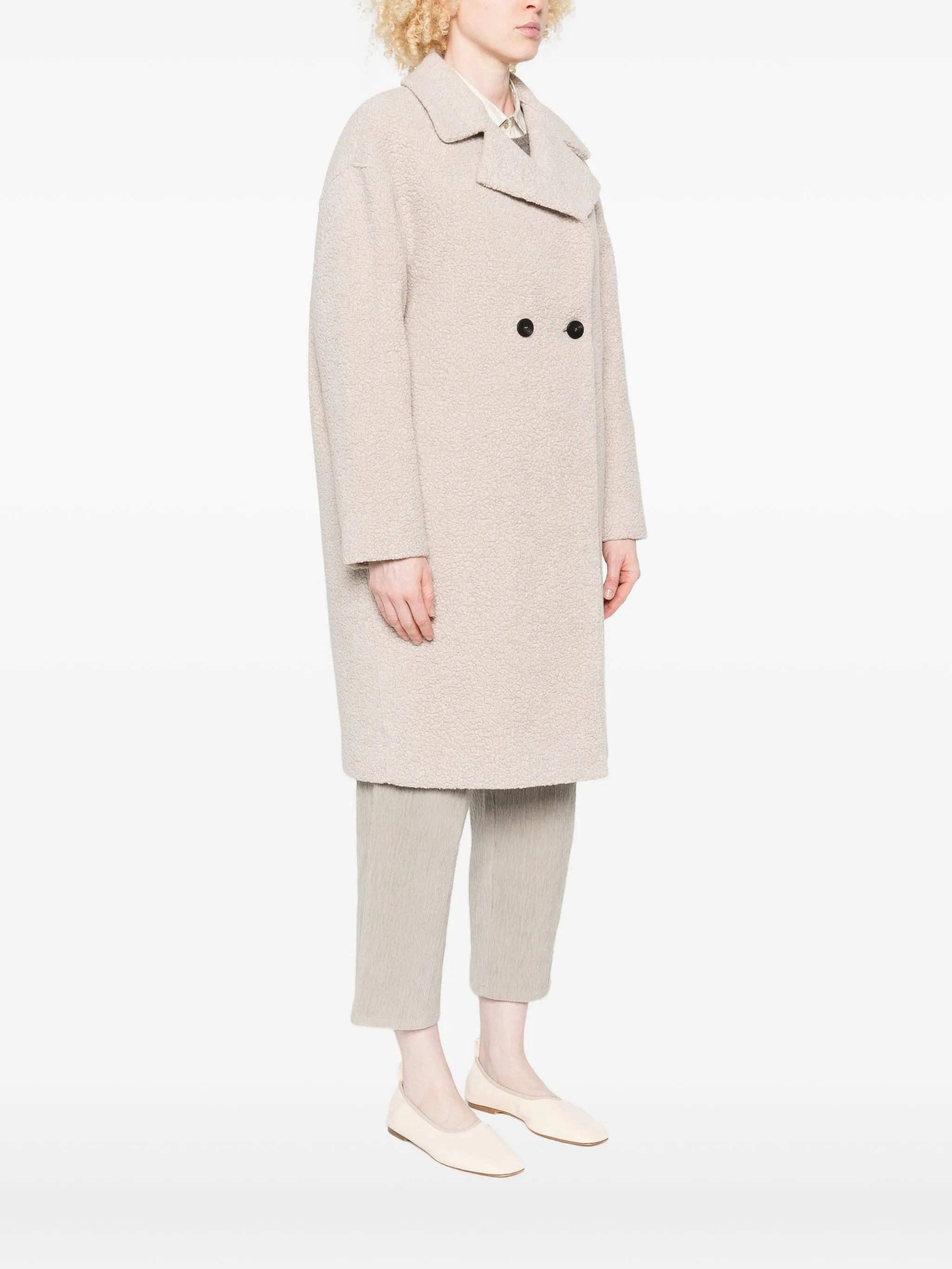 Harris Wharf London Bouclé Double-breasted Coat - 5