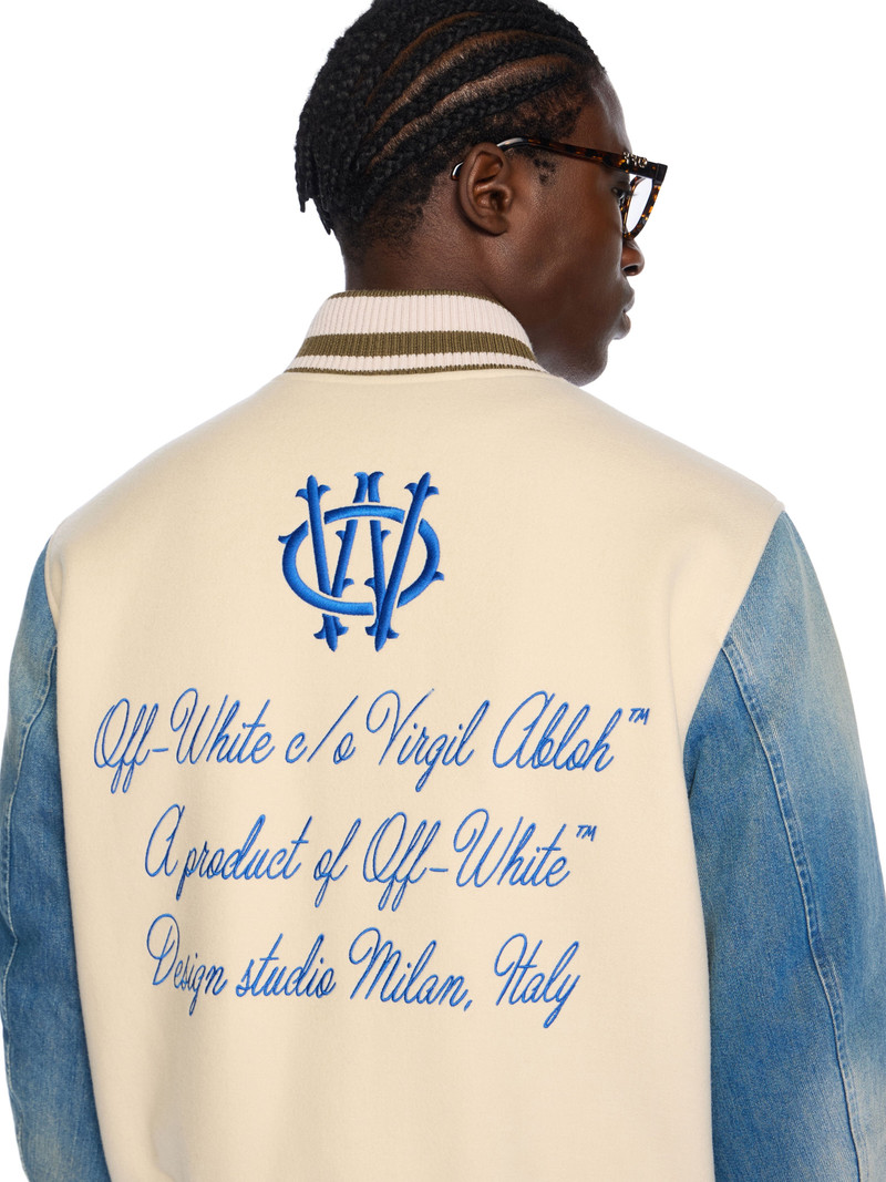 Gothic Wool Denim Varsity Jacket 5