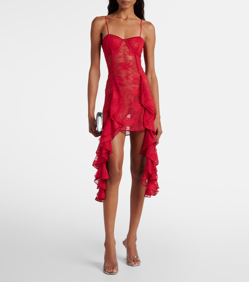 Oséree Ruffled lace bustier dress outlook