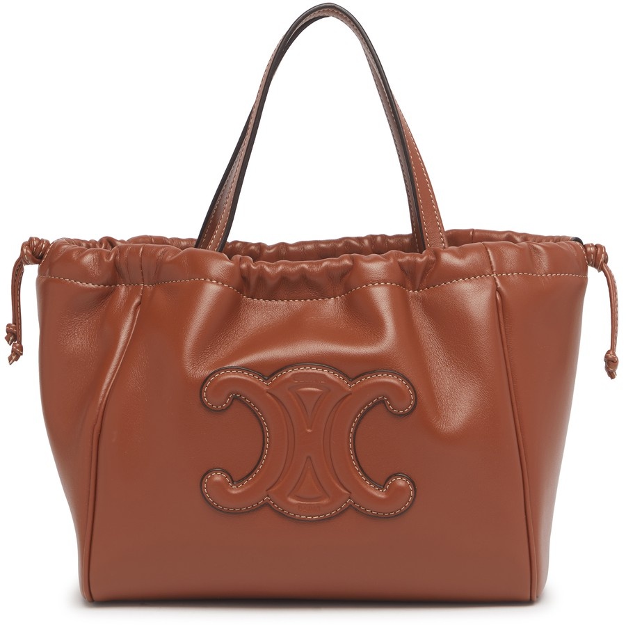 Small cabas drawstring cuir Triomphe in smooth calfskin - 1