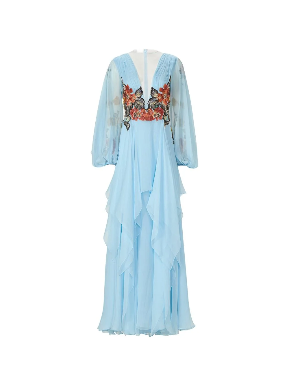 Teya floral-appliqué maxi dress - 1