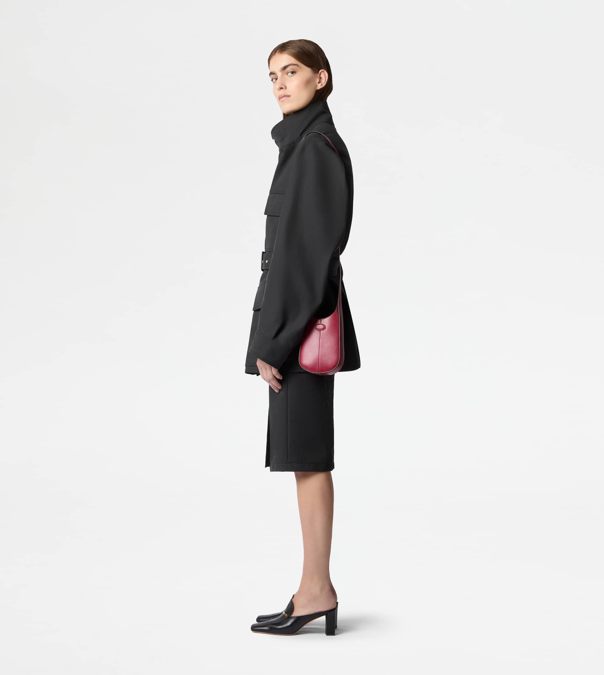 MICRO HOBO DI BAG IN LEATHER - RED - 6