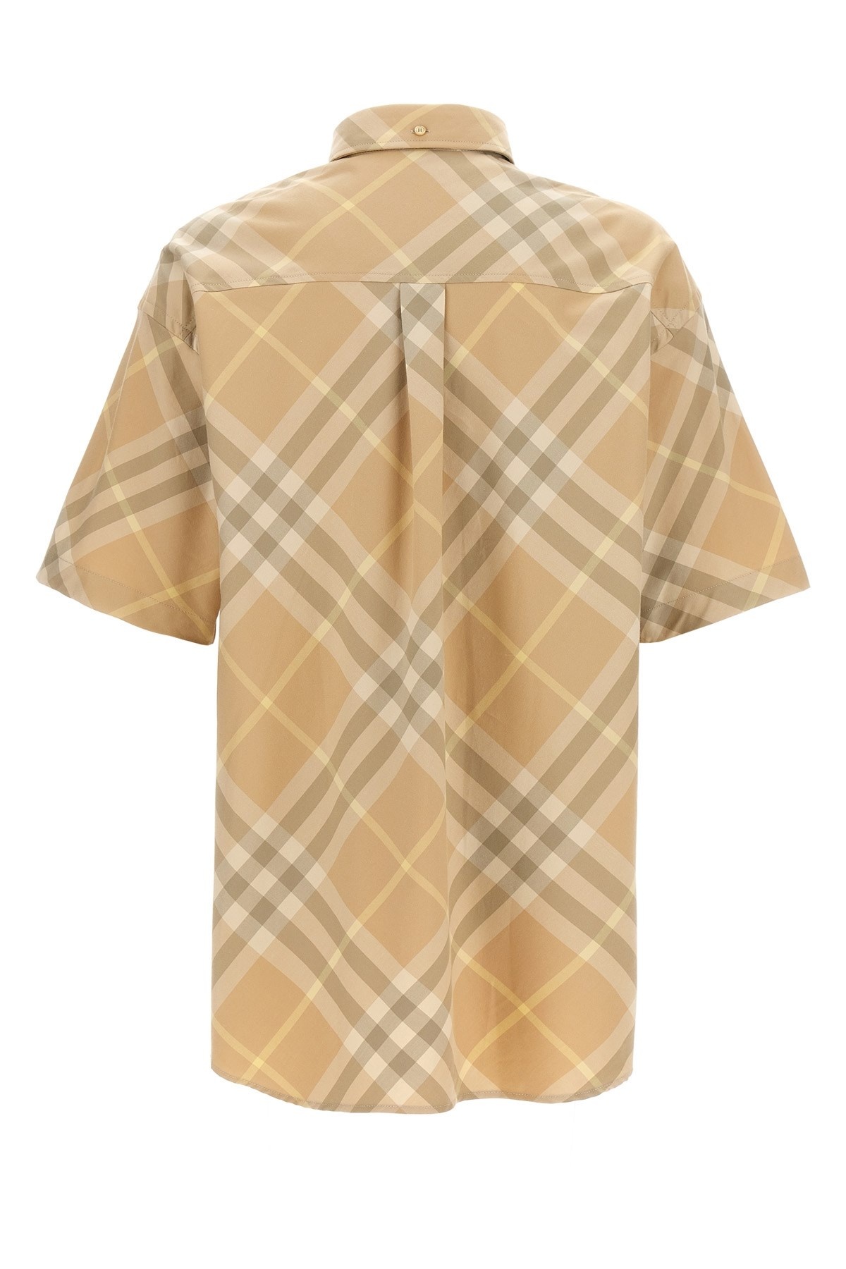 Tシャツ・カットソー Burberry Check shirt with logo embroidery (8082478 FLAX) Burberry Check shirt with logo embroidery | julianfashion