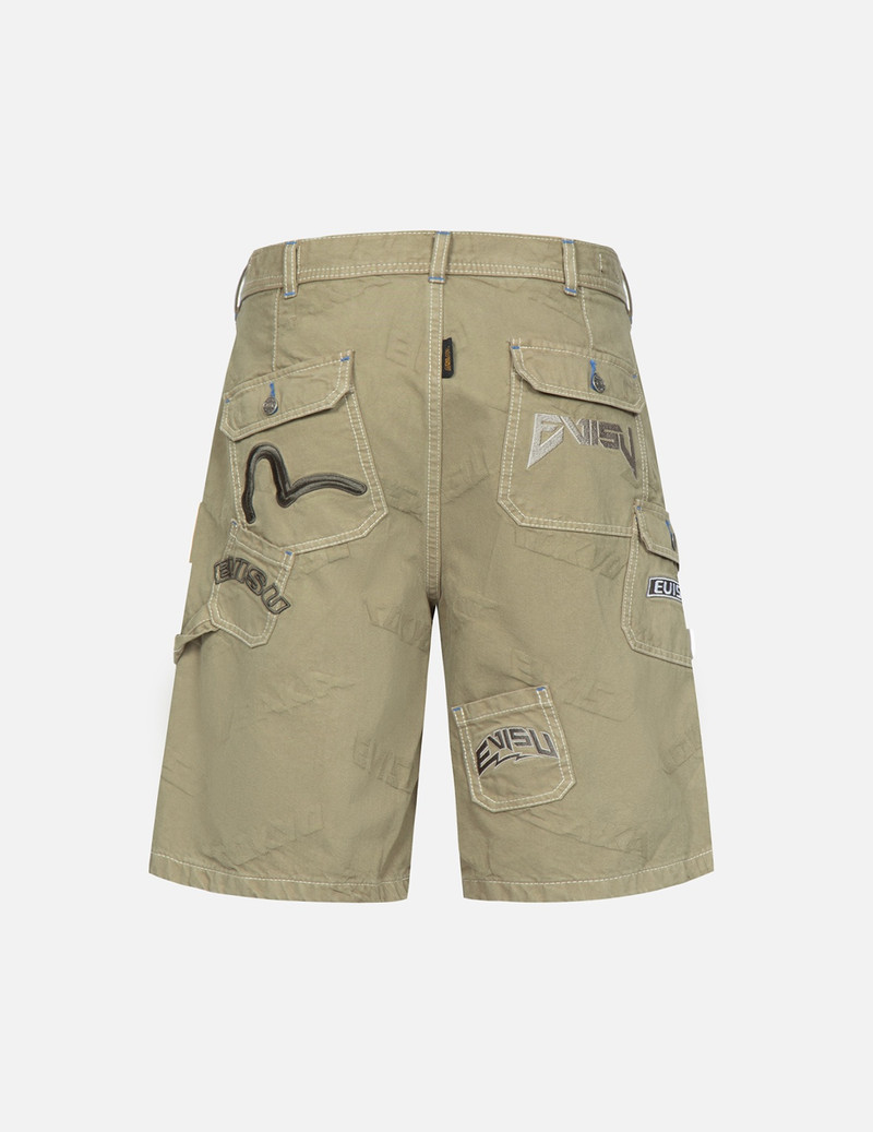 EVISU ALLOVER LOGO JACQUARD SHORTS WITH MULTIPLE POCKETS outlook