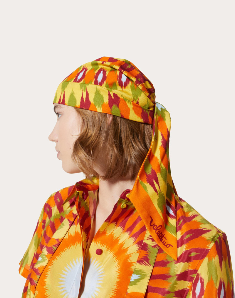 COTTON AND SILK HEADBAND WITH ROUND RAIN PRINT 4