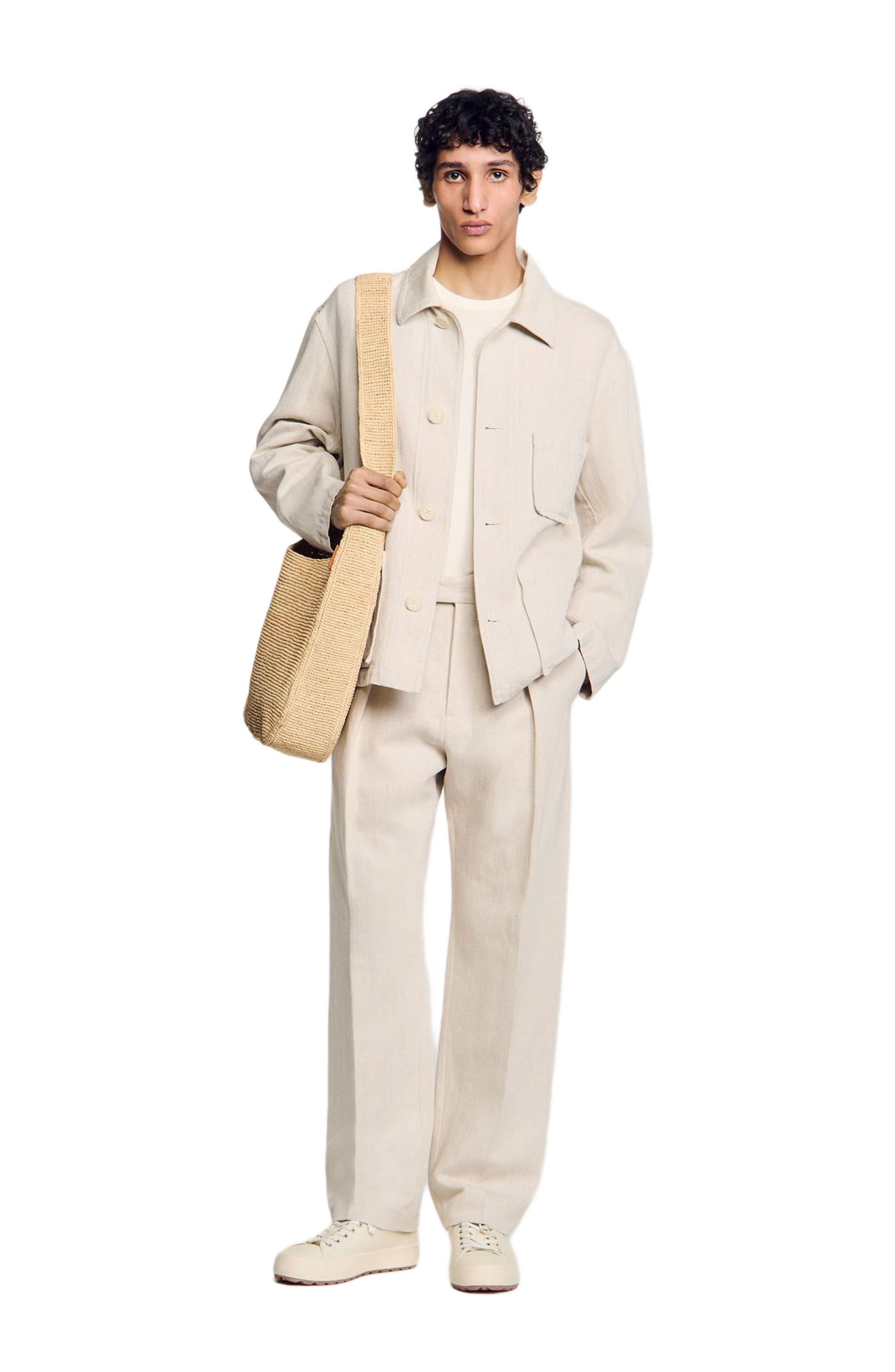 SANDRO Worker jacket in Oats at Nordstrom - 6