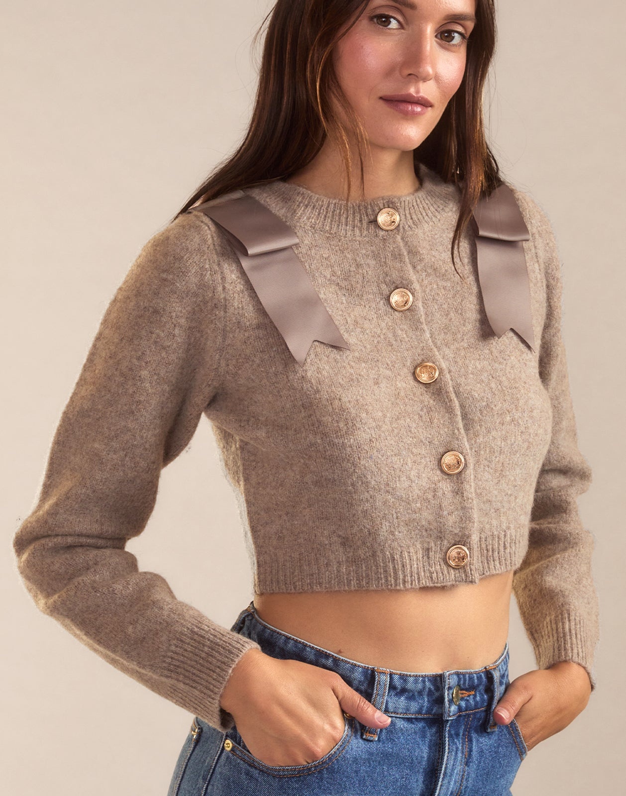 Ivy Cropped Wool Cardigan - 1