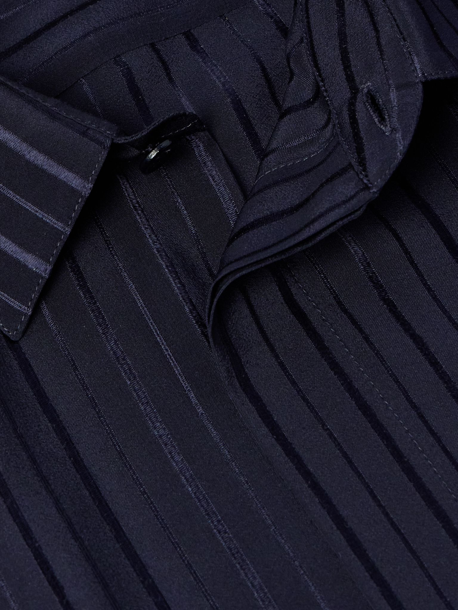 Striped Silk Shirt Navy - 5