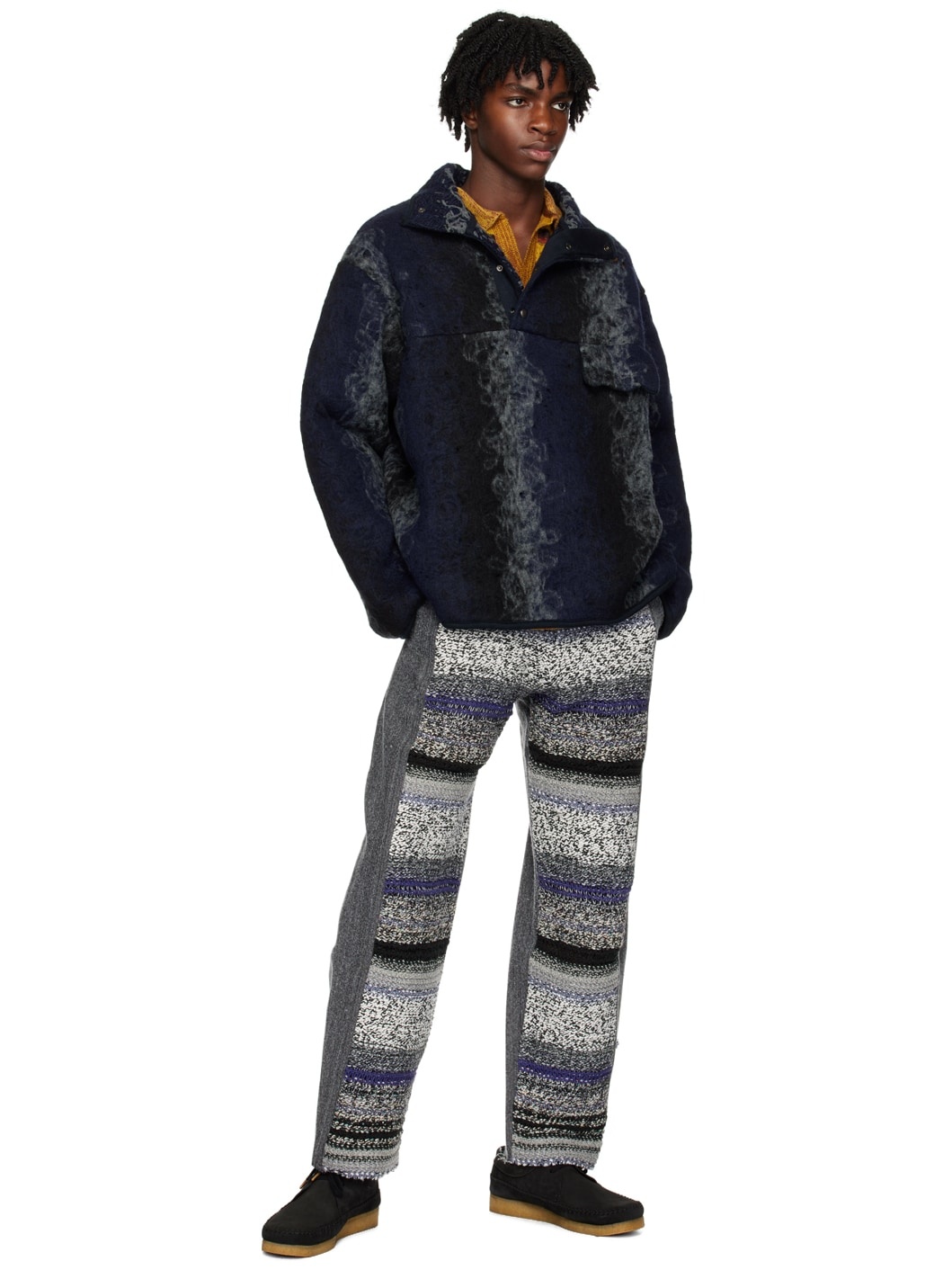 Navy Striped Turtleneck - 4
