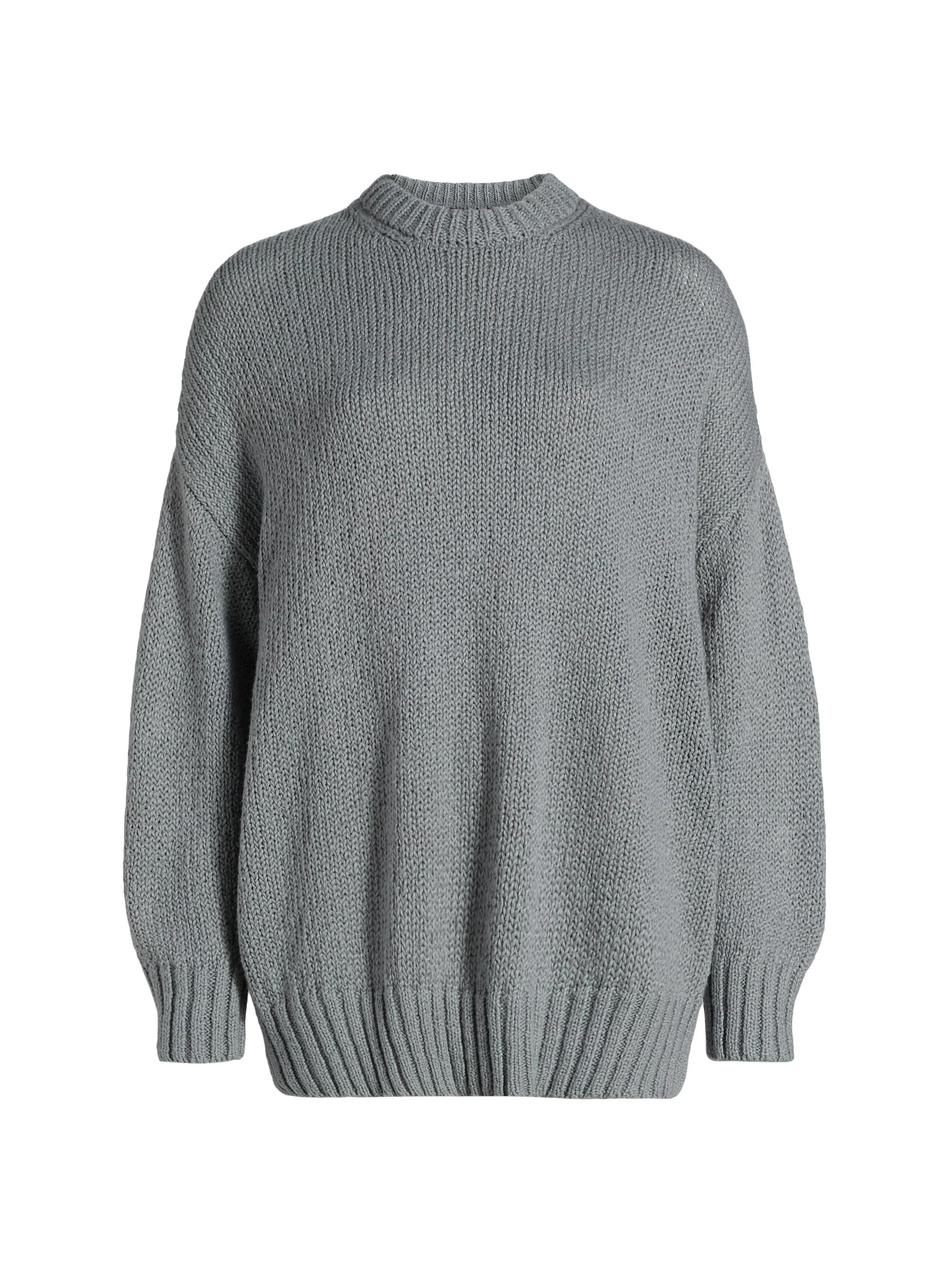 Women's Foster Cotton Oversized Sweater - Slate Blue - 1