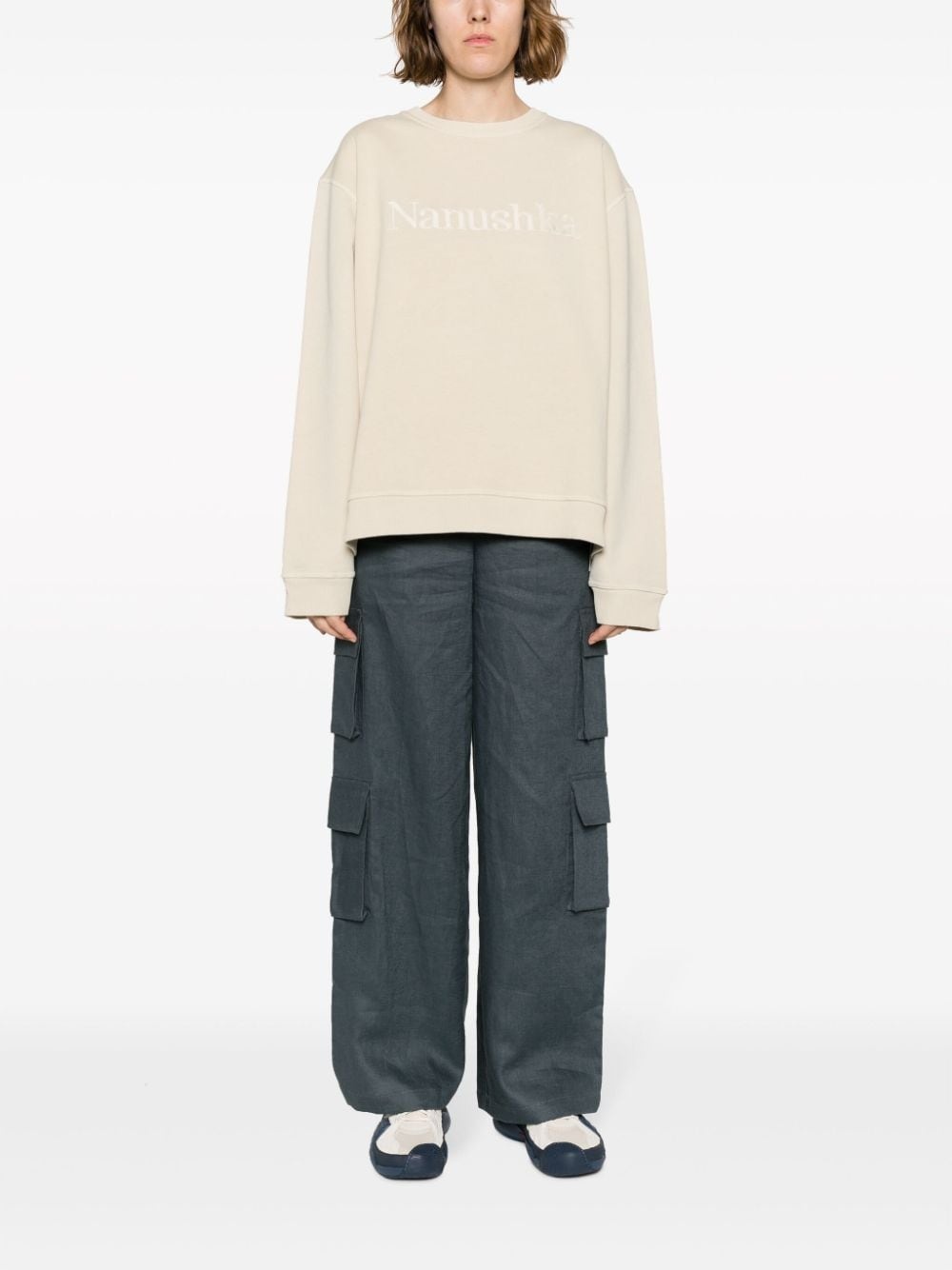 logo-embroidered cotton sweatshirt - 3