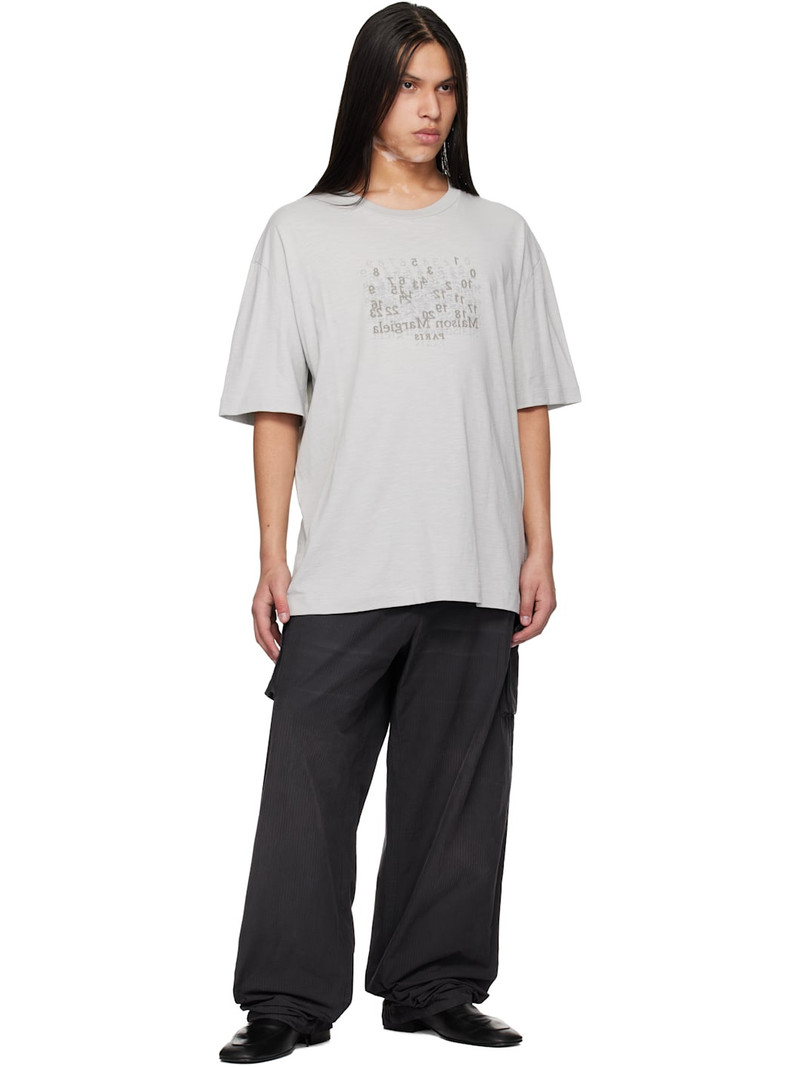 Maison Margiela Gray Cotton Numerical T-shirt outlook