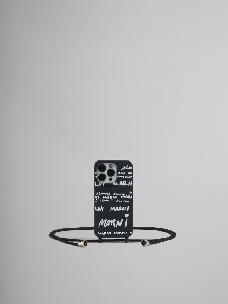 FUCHSIA GUMMY IPHONE COVER WITH NECK STRAP 1