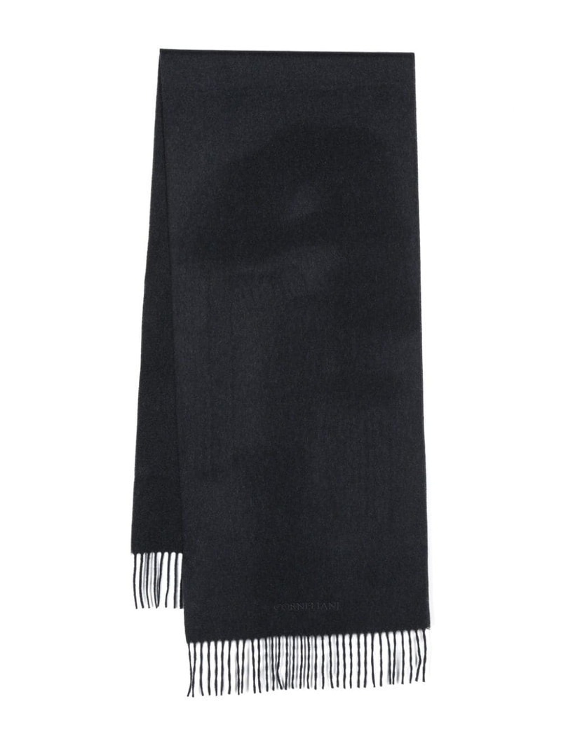 logo-embroidered cashmere scarf 1