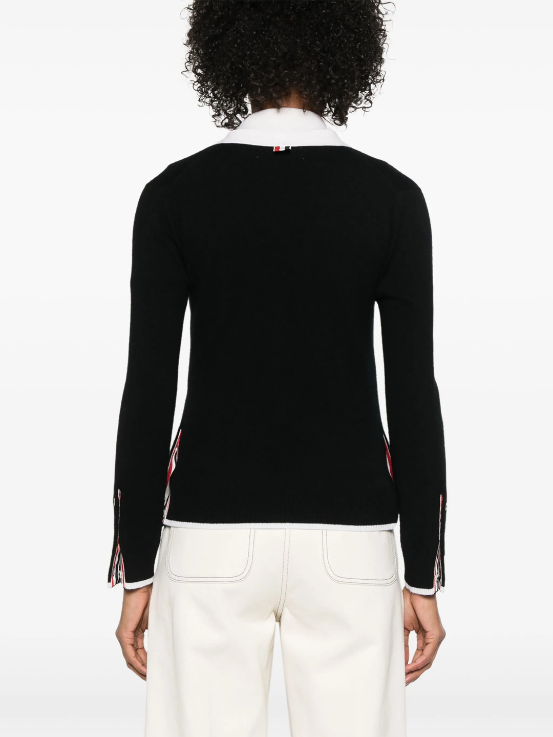 Jersey Stitch Cashmere V Neck Cardigan Women - 4