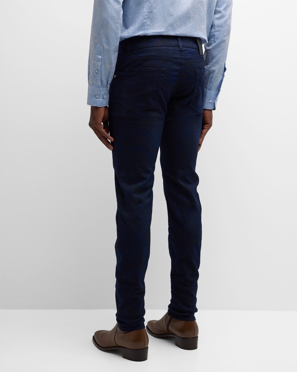 Men's Jacquard Straight-Leg Jeans - 4