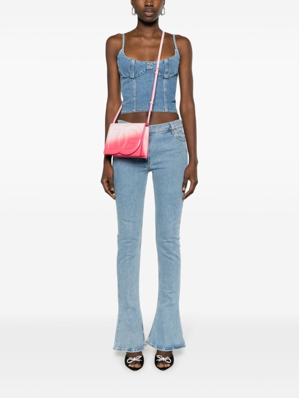 logo-embroidered leather crossbody bag - 2