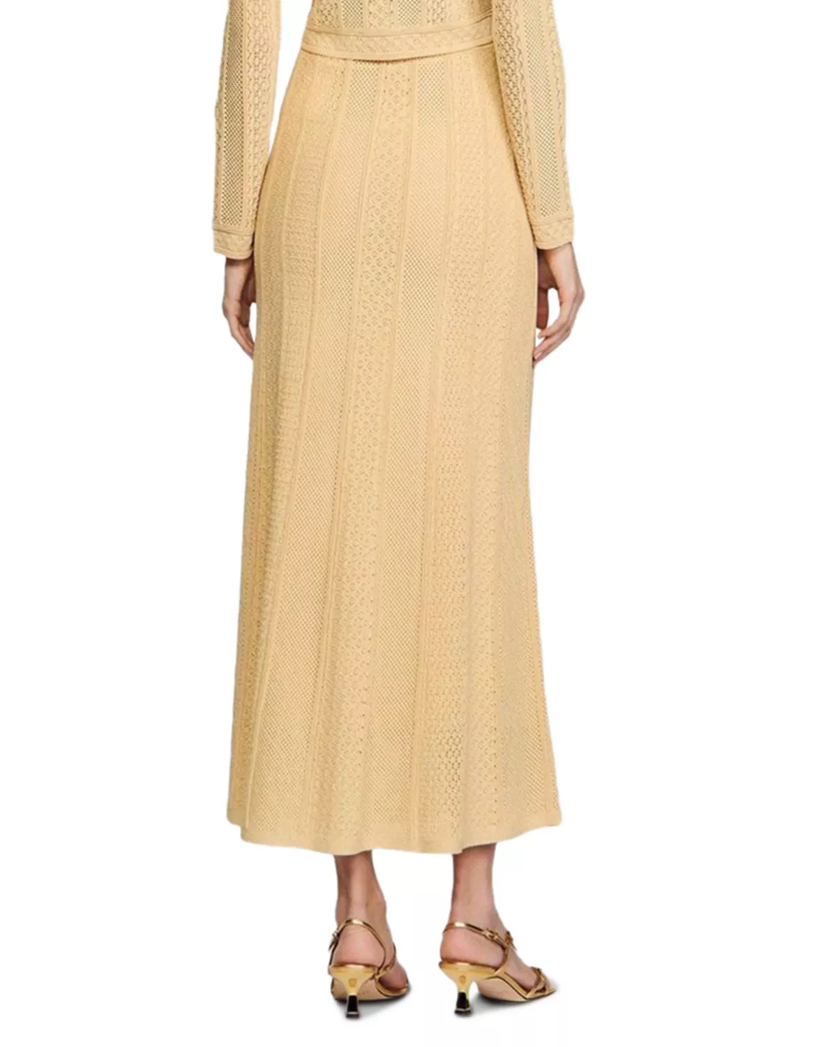 Pointelle Knit Maxi Skirt - 3