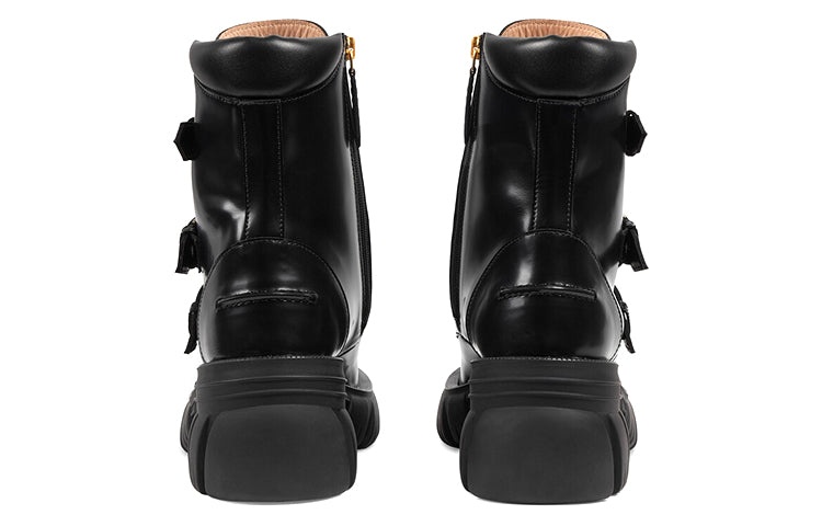 (WMNS) Gucci Leather Ankle Boots 'Black' 663590-DKSD0-1000 - 5