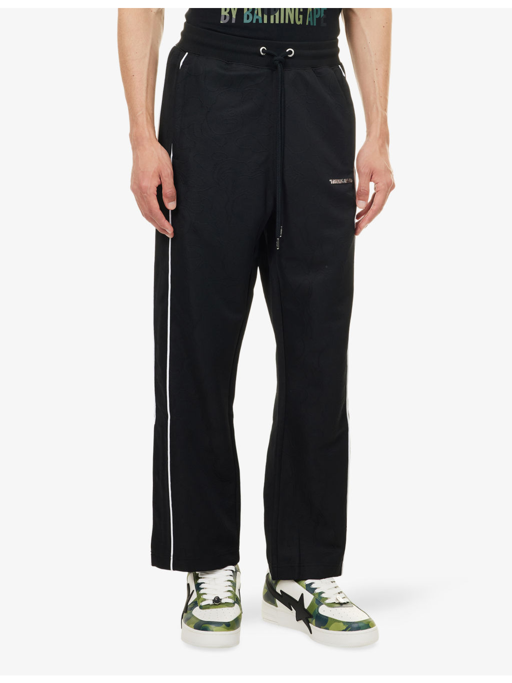 Bape Line Camo Logo-Embellished Woven Track Jogging Bottoms - 3