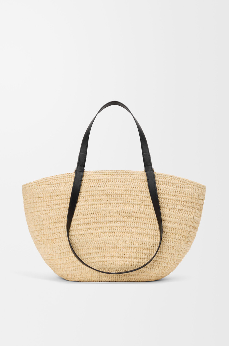 Medium Eclipse basket in raffia and calfskin 6
