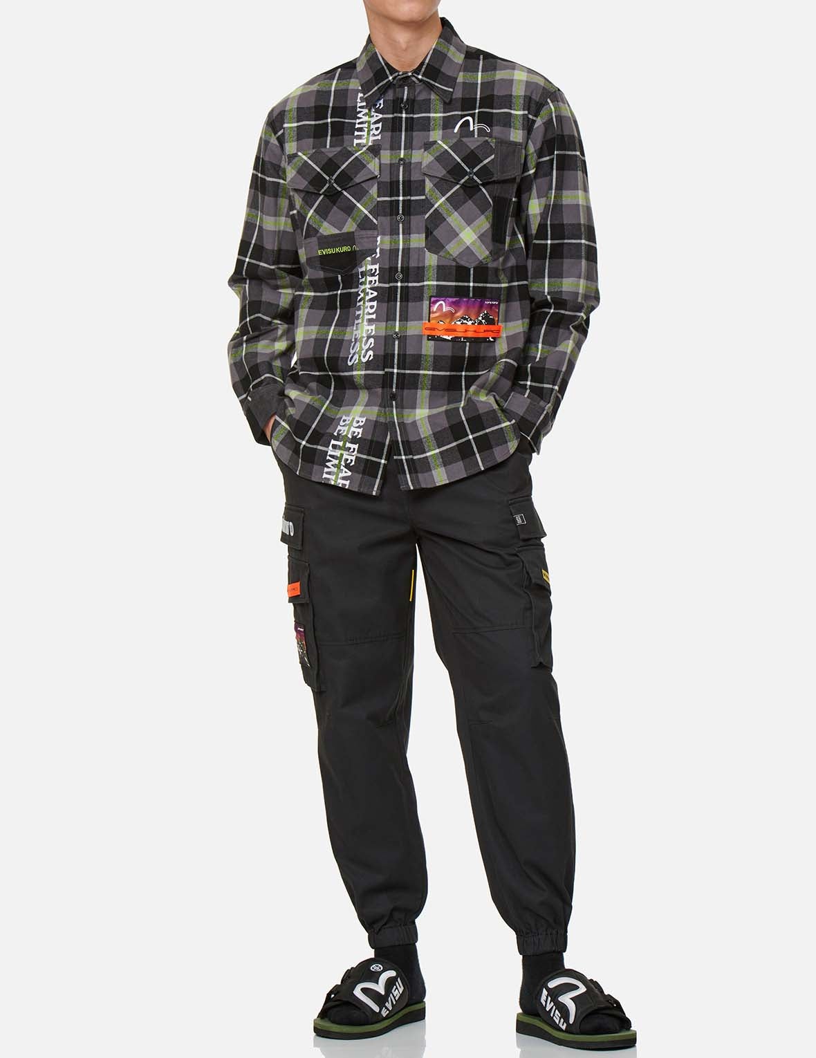 Logo and Seagull Embroidered Cargo Pants - 6