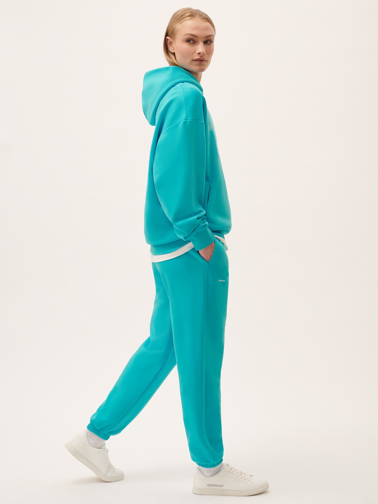 Womens 365 Midweight Track Pants - Ocean Turquoise - 3