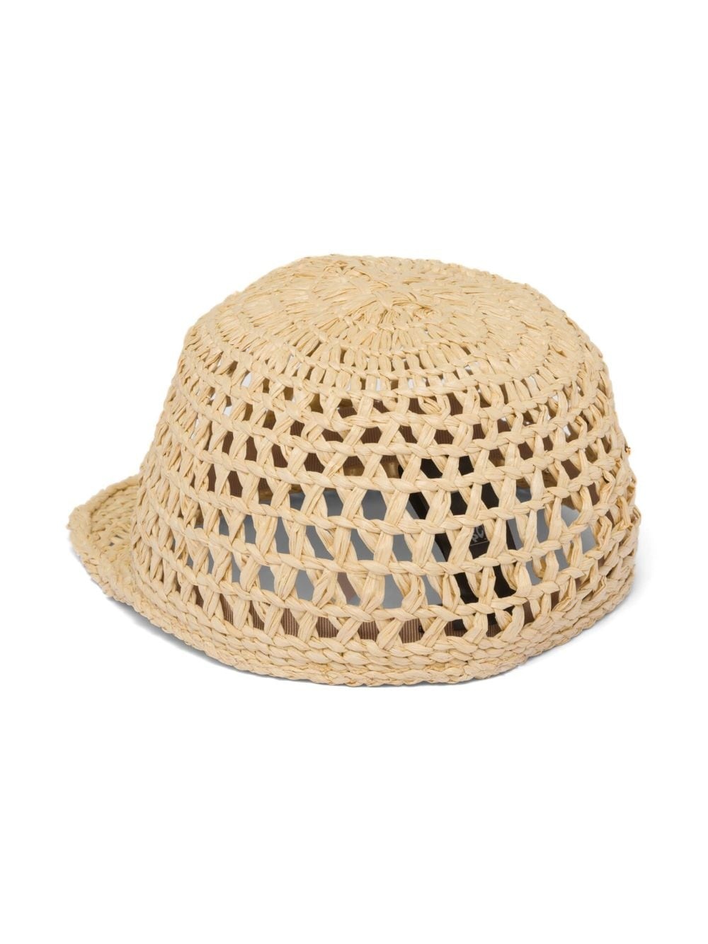 logo-plaque woven raffia hat - 3