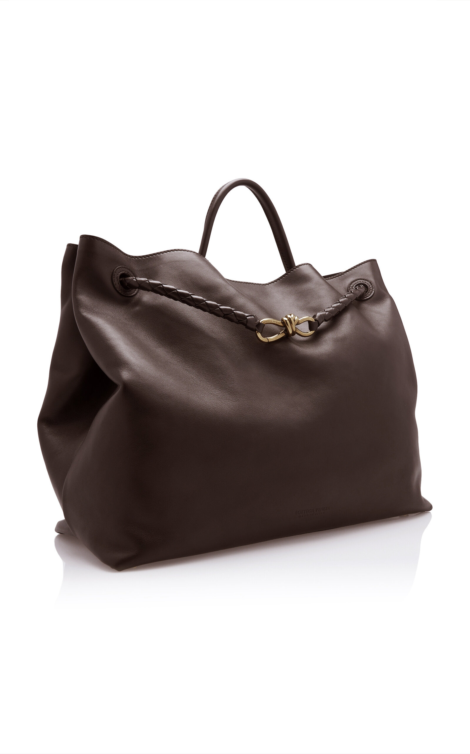 Large Andiamo Silky Leather Bag brown - 5