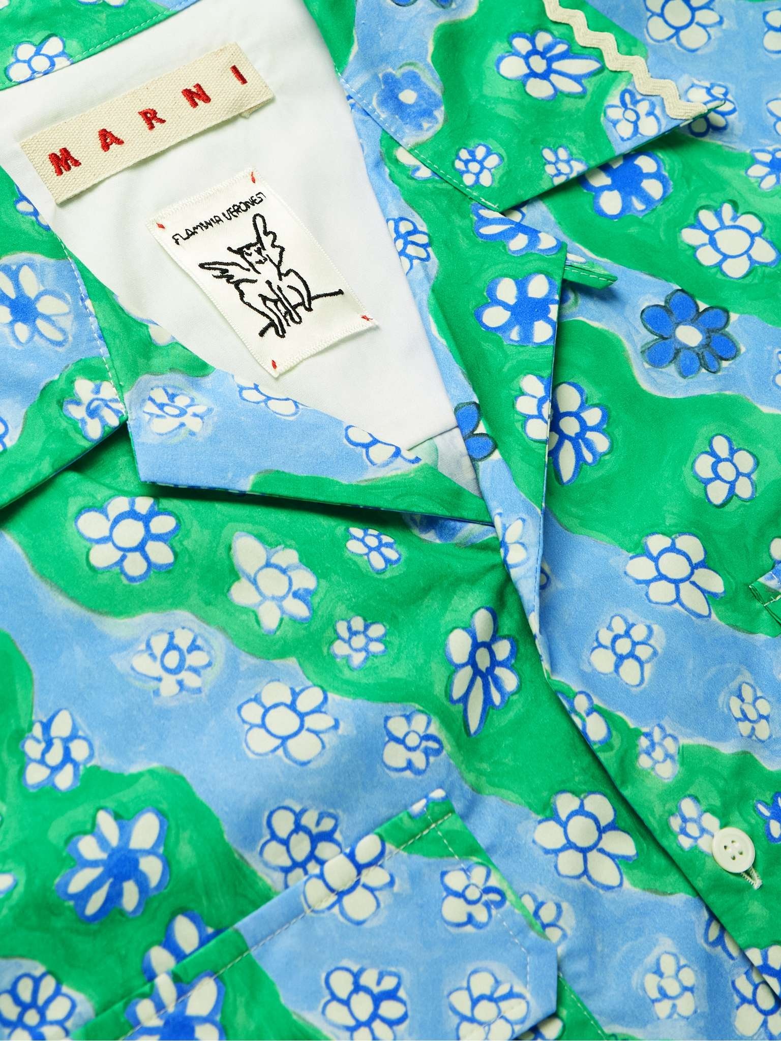 + Flaminia Veronesi Convertible-Collar Floral-Print Cotton Shirt - 7