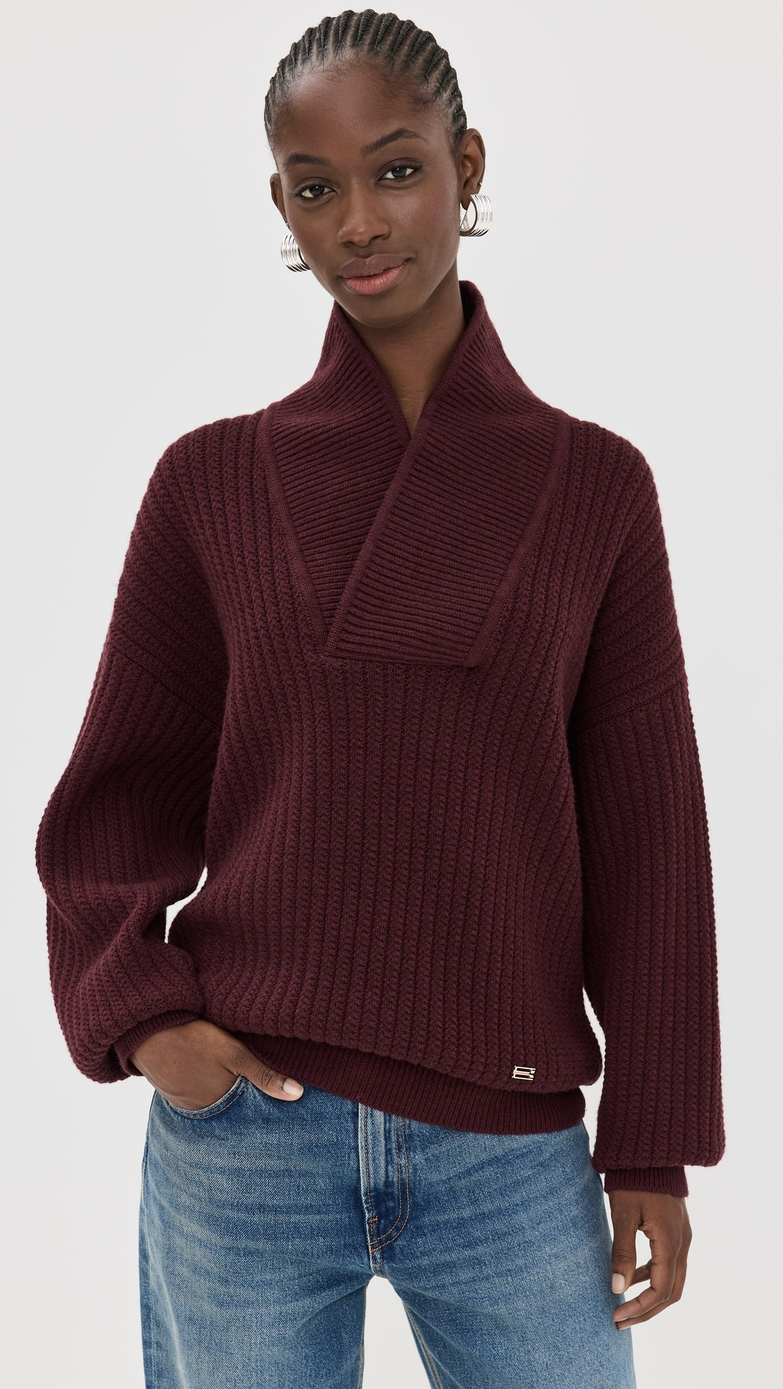 Shawl Neck Sweater - 1