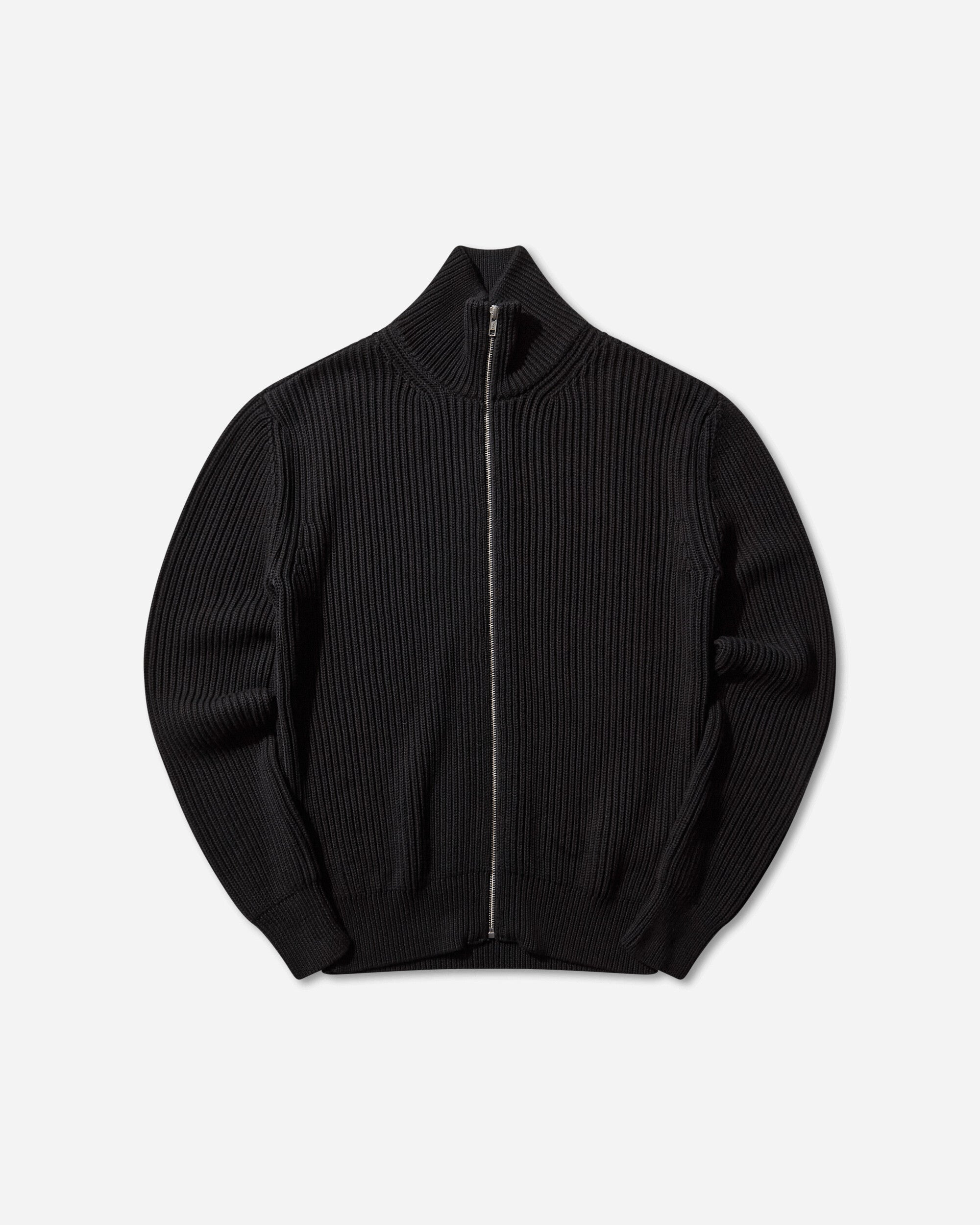 Men's Ribbed Knit Jacket Black - 1