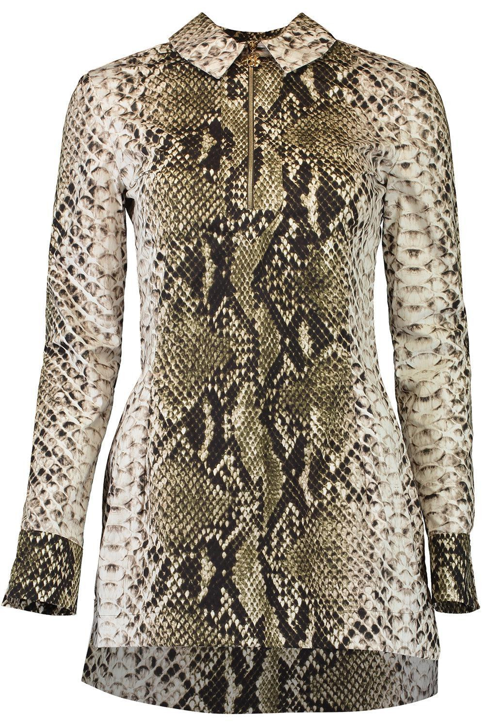 Snake Poplin Shirt Dress - 1