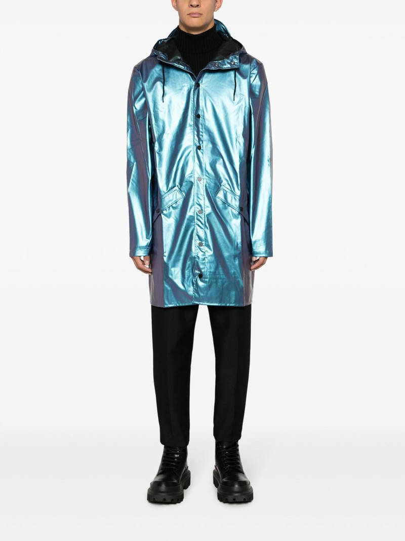 RAINS metallic-finish hooded jacket outlook