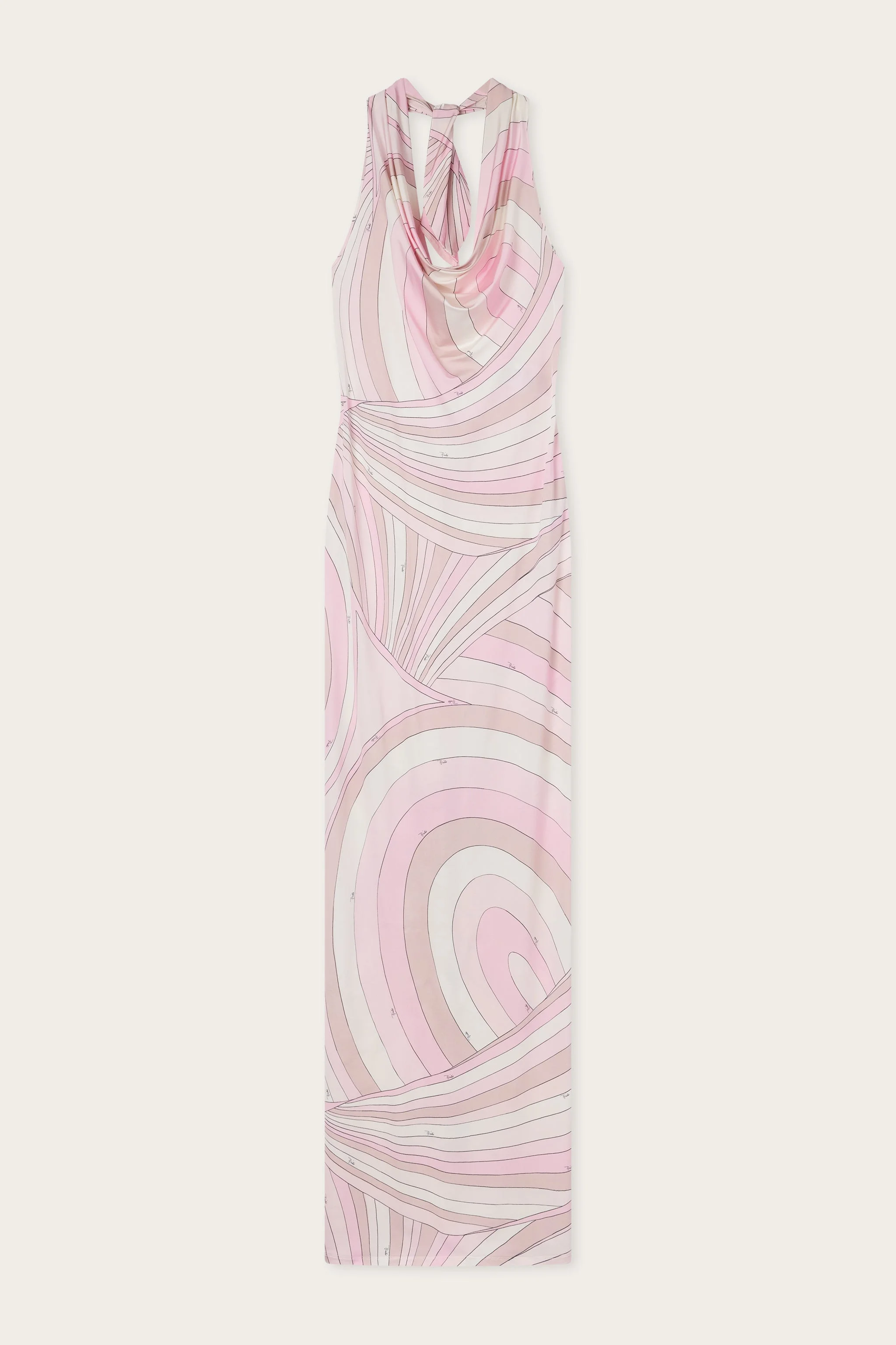 IRIDE PRINT DRAPED NECKLINE DRESS - 1