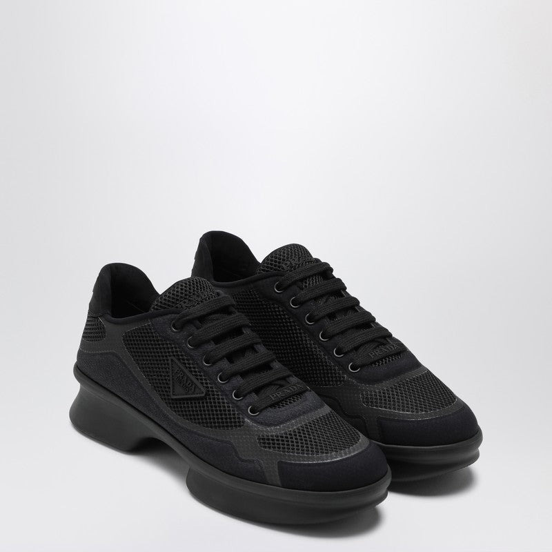 Prada Black Fabric And Mesh Low-Top Sneaker Women - 1