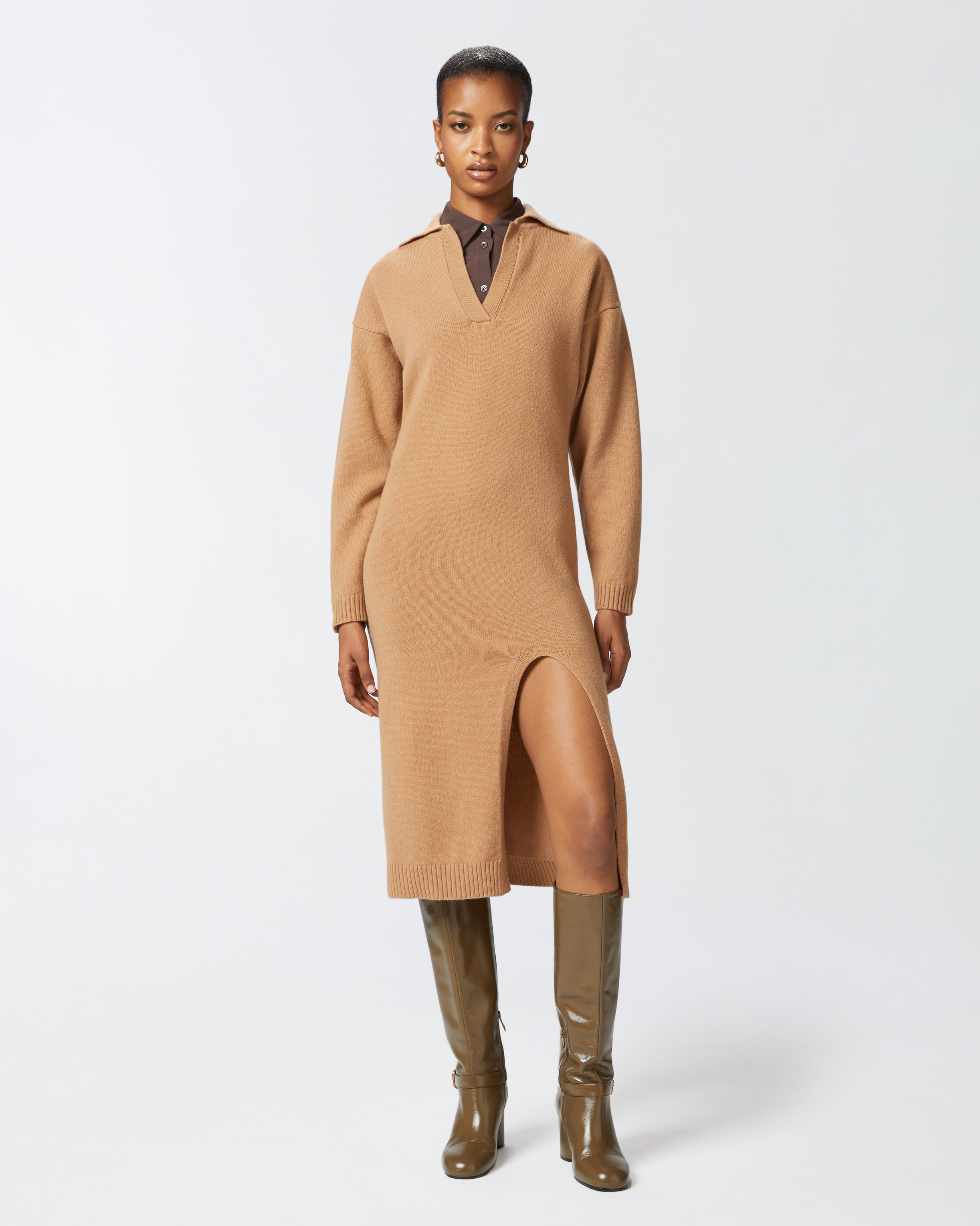 LONG CASHMERE BLEND KNIT DRESS - 2