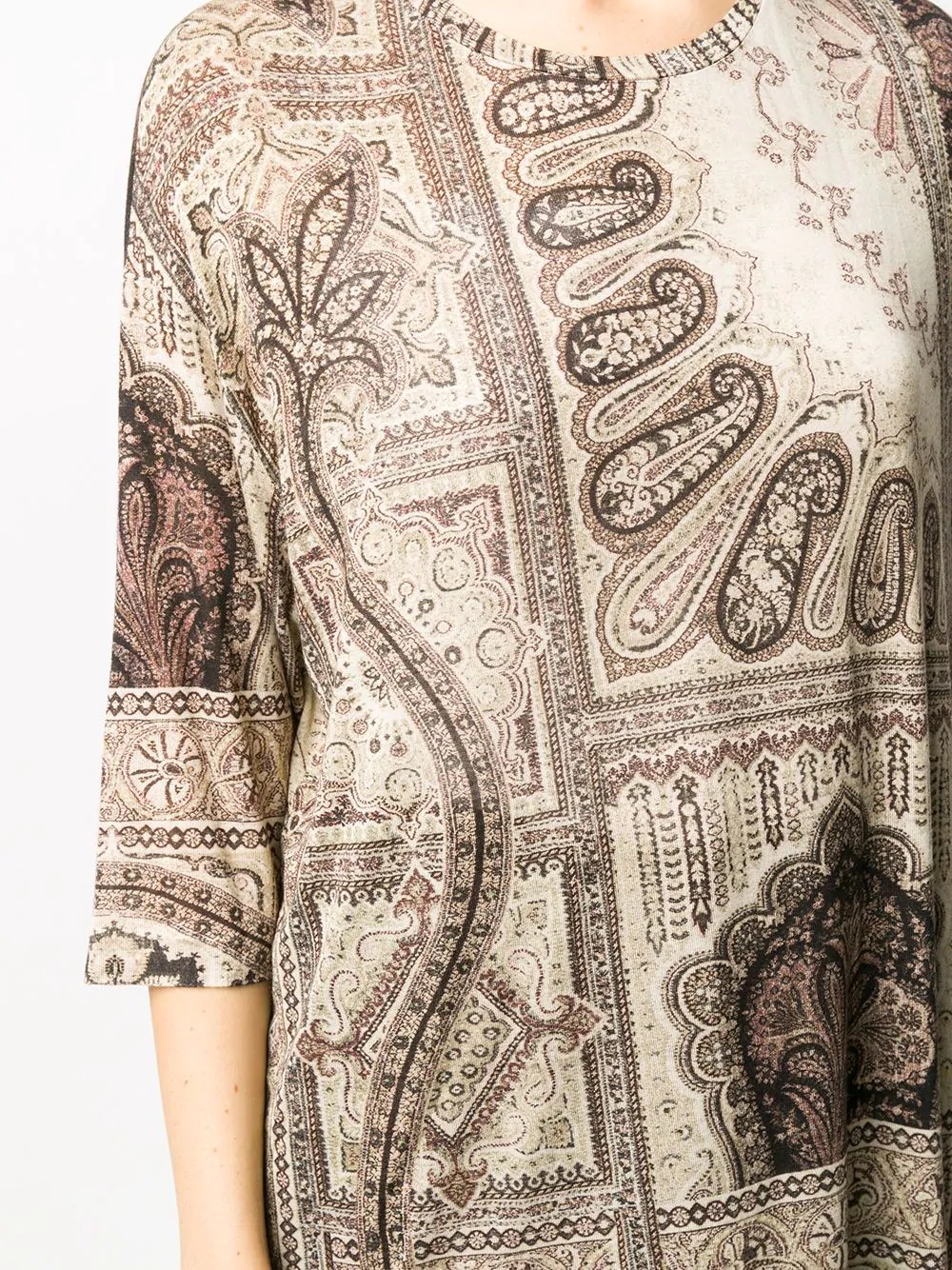 paisley-print jersey jumper - 5