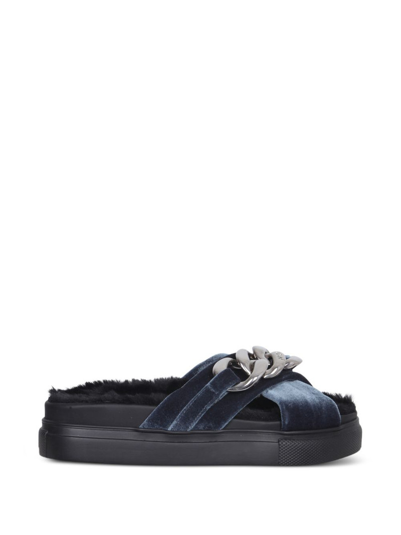 velevt-strap sandals 1