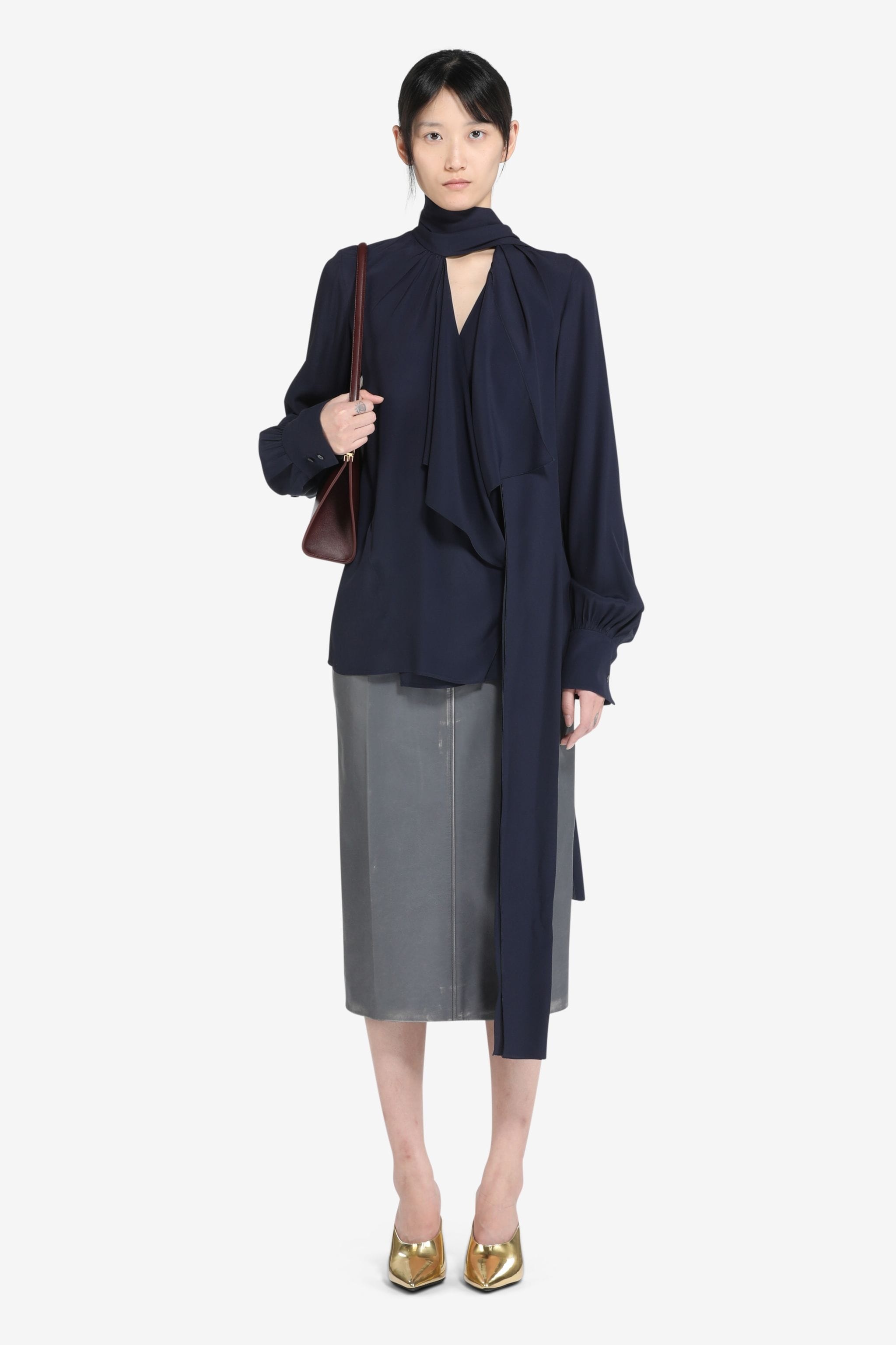 DRAPED SCARF TOP - 4